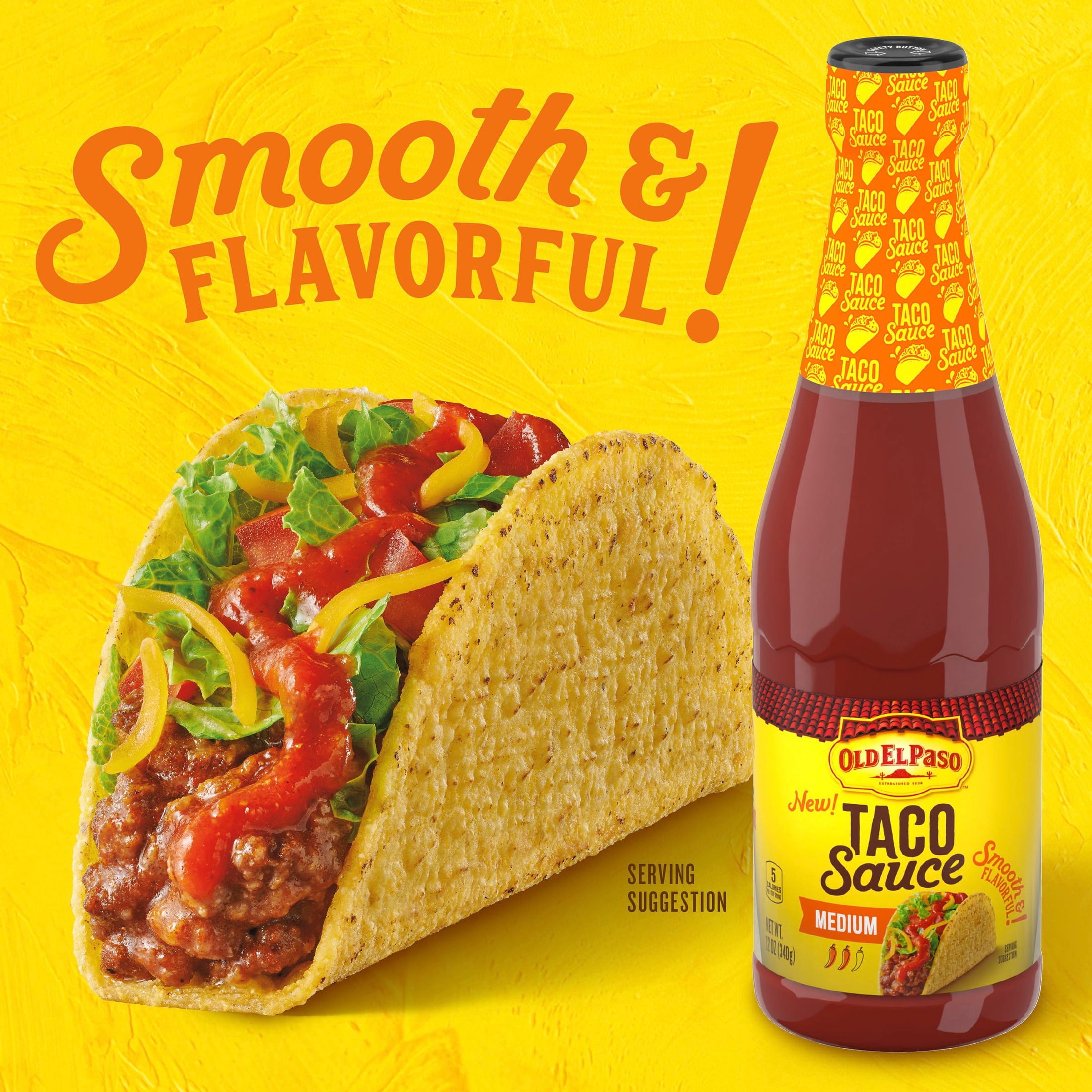 (2 pack) Old El Paso Taco and Enchilada Sauce, Medium, Meal Prep, 12 oz