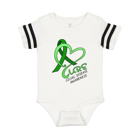 

Inktastic Cure- Celiac Disease Awareness heart-shaped ribbon Gift Baby Boy or Baby Girl Bodysuit