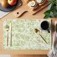 thumbnail image 2 of Spring Lime Green Cobweb Placemats Set of 8 Abstract Minimalist Lines Place Mats Indoor Wipeable Table Mats Washable Cloth Dining Table Placemats for Kitchen Holiday Party Home Decor 13x19 Inch, 2 of 9