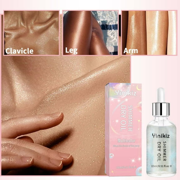 Clearance Items! Facial Contouring Oil, 15ml, Shimmering Brightening Dry Oil for High Gloss and Radiance, Light Reflecting Liquid Oil for Face and Neck