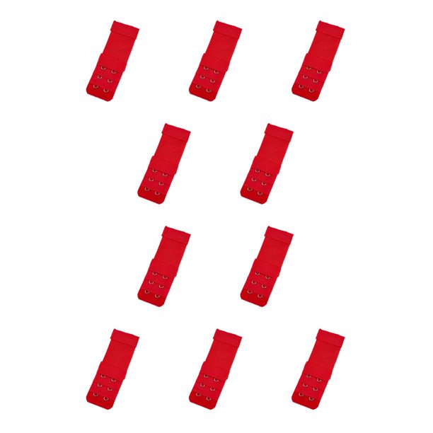 Qarigey Correa de extensión para sujetador, extensor de hebilla, 2 ganchos, sujetador, accesorios íntimos para mujer, reemplazo ajustable, 3 rojo 10piezas