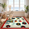 thumbnail image 3 of Design&I 3'x5' Ultra Soft Throw Mat, Record Music Guitar Sound Wave Musical Instrument Cd Disc Shape None Fluffy Washable Easy Care Indoor rug for Bedside Hallway, 3 of 7