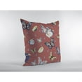 thumbnail image 2 of Amrita Sen Butterflies and Bowls 16" Suede Zippered Pillow in Muted Orange, 2 of 5
