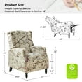 thumbnail image 3 of Fabric Wingback Manual Recliner Chair Set of 2 Traditional Push Back Upholstered Home Theater Living Room Bird, 3 of 8