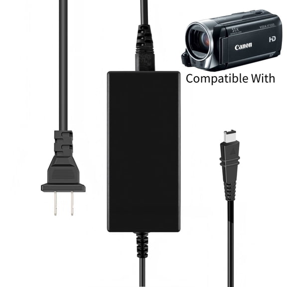 AC Adapter Charger Compatible With VIXIA HF R300 R306 Camcorder