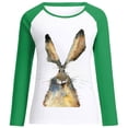 thumbnail image 4 of Moda mujer primavera otoño Color a juego impreso manga larga cuello redondo Casual camisetas Pompotops gfhjh18556, 4 of 4