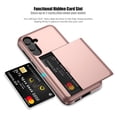 thumbnail image 6 of Dteck for Samsung S23 FE Case with Card Holder Dual Layer Heavy Duty Protective Case Hidden Card Slot Slim Wallet Case for Samsung S23 FE 6.4',Rosegold, 6 of 6