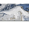 thumbnail image 3 of Allstar Rugs 5' 0" x 6' 11" Gainsboro Grey Modern Abstract Themed Polyester Area Rug with a Steel Blue Viscose Fluid Mixture Design and Gold Accents. Machine-Made in Turkey., 3 of 8