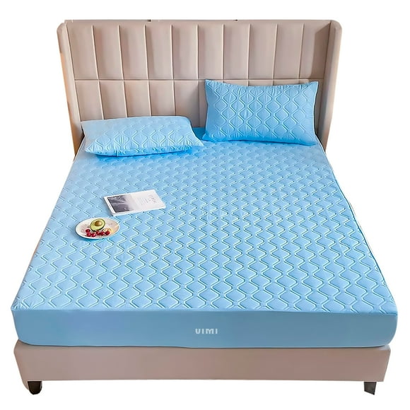 Protector De Colchón Vimi Matrimonial Lavable 100% Impermeable azul