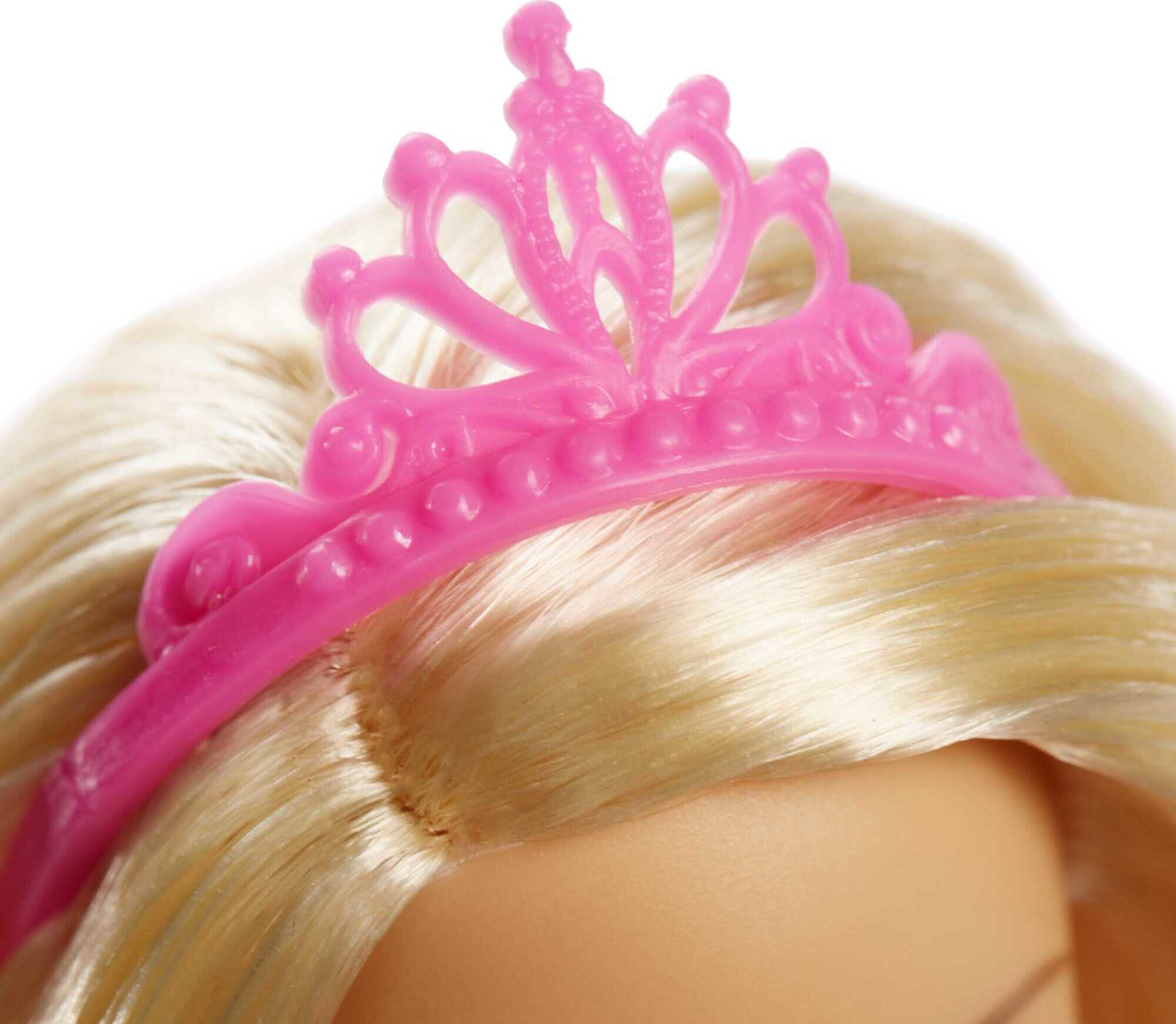 Barbie Dreamtopia Royal Doll with Blonde Hair, Shimmery Pink Skirt & Headband Accessory - image 3 of 4