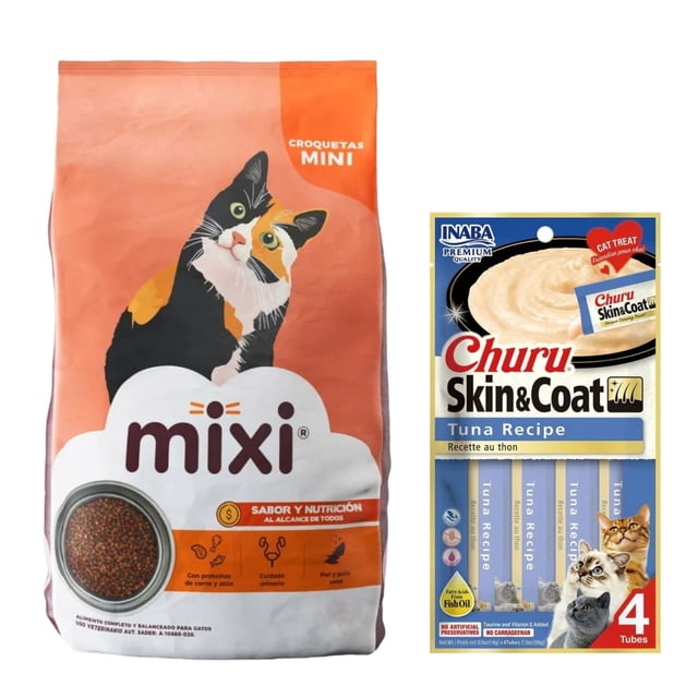 Mixi 9 Kg + Churu Skin & Coat Atún Snack 4 tubos de 14g
