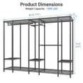 thumbnail image 3 of VIPEK V50 Extra Large Portable Closet Rack Bedroom Armoire Freestanding Wardrobe Closet, Heavy Duty Clothes Rack Multi-Functional Metal Clothing Rack for Hanging Clothes, Max Load 1300lbs, Black, 3 of 10