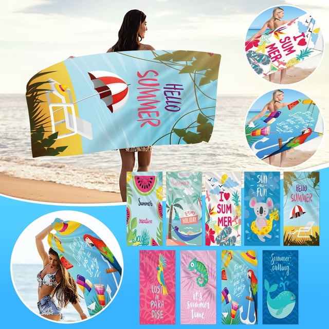 Fiudx Toalla de Playa de Microfibra, Ligera y Resistente a La Arena, de Secado Rápido, Ideal para Viajes, Ideal para Piscina o Camping, 76 X 152 Cm, Multiusos.