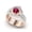 Gold, variant on Womens Rose Gold Ruby Flower Ring With Diamond Accent Fashion Jewelry Gift For Birthday Anniversary Glam Style