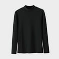 thumbnail image 2 of Womens Long Sleeve Mock Neck Shirts Casual Tops Fashion Solid Basic Tees Comfy Base Layer Shirt Top, 2 of 4