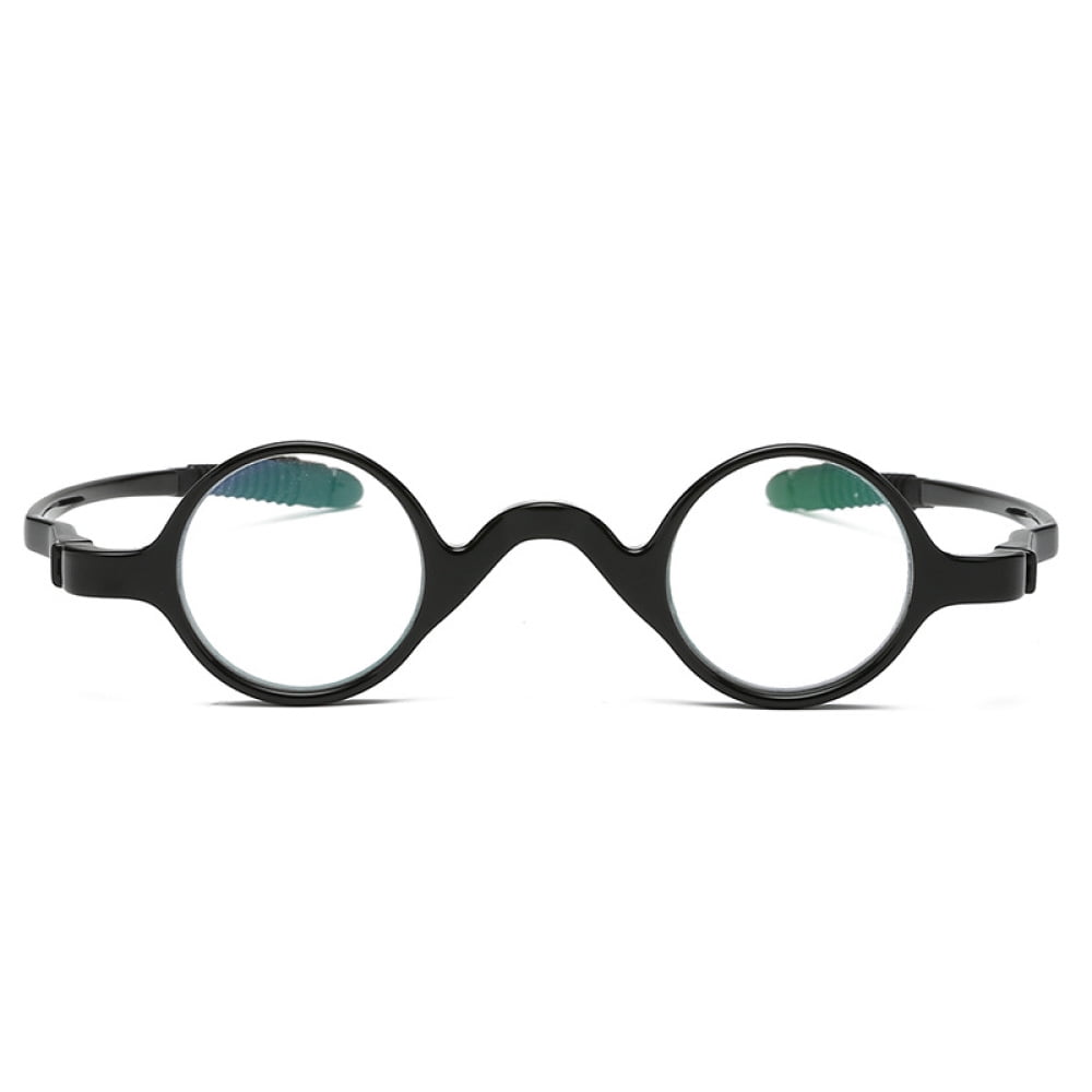 2 Pairs of 32mm Retro Reading Glasses Fashionable Small Round Black Personalized Classic Blue Light Blocking Readers TR90 Flexible Presbyopic Glasses +2.50