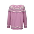 thumbnail image 7 of Womens Sweaters Color Block Casual Simple Long Sleeve Tops Fall Winter Round Neck Pullover Blouse Daily Wear, 7 of 7