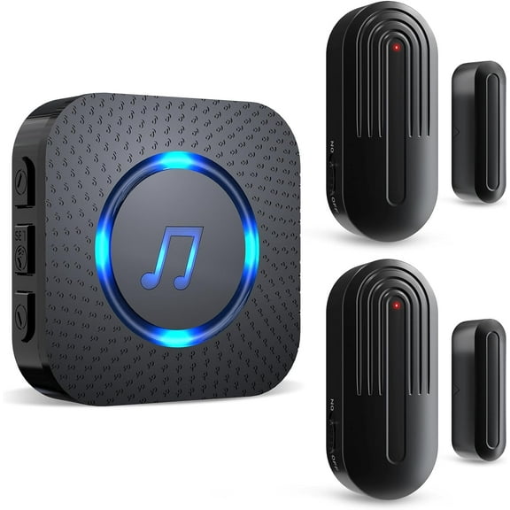 SanJie Door Sensor Chime When Door Opens, Door Entry Chime for Business/Home/Office/Store,500 FT Range,26 Chimes 5 Adjustable Volume Door Ringer Alert 2 Sensors 1 Receivers