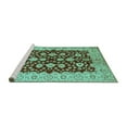 thumbnail image 2 of Ahgly Company Machine Washable Indoor Rectangle Oriental Turquoise Blue Traditional Area Rugs, 6' x 9', 2 of 4