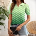 thumbnail image 2 of Trgacdwlo Polka Dot Womens Golf Polo Shirt Collared V Neck Women's Short Sleeve Tops Summer Vintage Polo Shirts for Women Green XL, 2 of 6