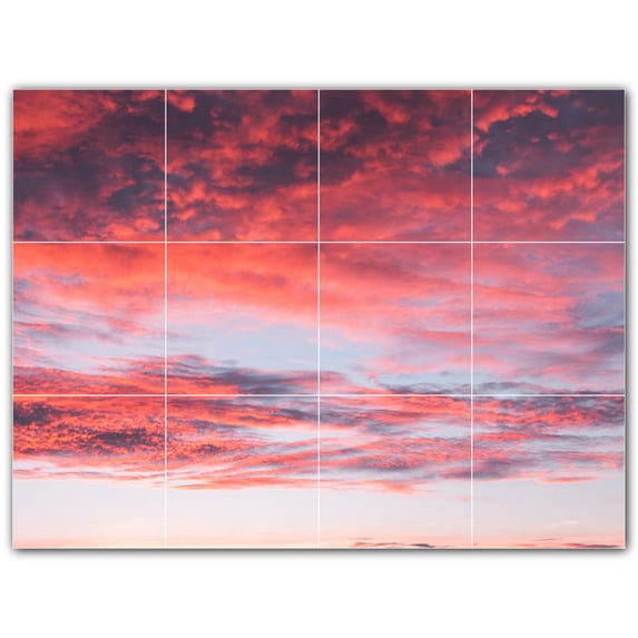 Picture-Tiles.com: Clouds Ceramic Tile Wall Mural WAL500372-43L. 32"W x 24"H using (12) 8" x 8" Ceramic Tiles-Satin Finish