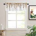 thumbnail image 2 of Brown Eucalyptus Leaves Valances for Windows Watercolor Retro Leaf Rod Pocket Curtain Valance Window Treatment Short Curtains for Kitchen Living Room, 58"x16", 2 of 5