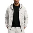 thumbnail image 2 of Aobny Shirt for Men Waterproof Sun Shirt Solid Tshirts Long Sleeve Hooded Big & Tall Men Shirts Casual,White,S, 2 of 9