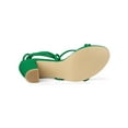 thumbnail image 3 of BLISSFUL STEP Women's Shoes Open Toe Lace Up Block Heel Strappy Heels Green 11, 3 of 8