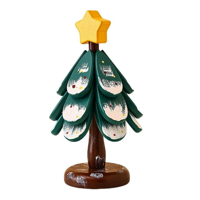 Visland Wooden Christmas Tree Trivets for Hot Dishes Foldable Coasters Pot Holders Heat Resistant Silicone Table Protector Creative Gift for Home Kitchen