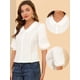 thumbnail image 2 of INSPIRE CHIC Blusa De Manga Corta Con Cuello De Peter Pan Para Mujer Blanco XS, 2 of 5