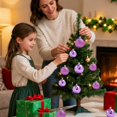 thumbnail image 5 of Christmas Ornaments Bulk Shatterproof Purple Christmas Decorations Ball Set Purple, 5 of 6