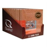 Quartet Natural Cork Tiles, 12 x 12 inch, 8 Count, Bulletin Boards, Handheld