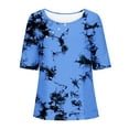 thumbnail image 4 of Busydd Womens Tops Fashion Tie Dye Boho Blouses Short Sleeve Round Neck Button T-Shirts Floral Print Hawaiian Shirts Casual Loose Comfort Summer Tops Plus Size Tops for Women,S-4XL, 4 of 5