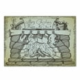 thumbnail image 1 of Fireplace Cutting Board, Hand Drawn Sketchy Design Merry Christmas and Happy New Year with Stockings, Decorative Tempered Glass Cutting and Serving Board, in 3 Sizes, by Ambesonne, 1 of 2