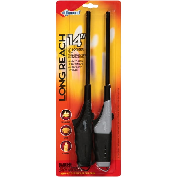 Diamond Long Reach 14 Inch Long Fire Starter Lighters, 2 Count Pack