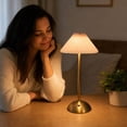thumbnail image 7 of Byndra Rechargeable Table Lamp with Pleated Shade, Vintage Style Cordless Bedside Desk Lamp for Bedroom Living Room Dining Decor, 7 of 7