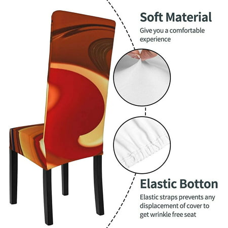 Dining Chair Covers Funky Abstract, Burnt Orange Dining Room Chair Covers