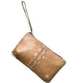 thumbnail image 2 of SILVERFEVER Cowhide Leather Wristlet Purse Wallet Whipstitched Detail, 2 of 7