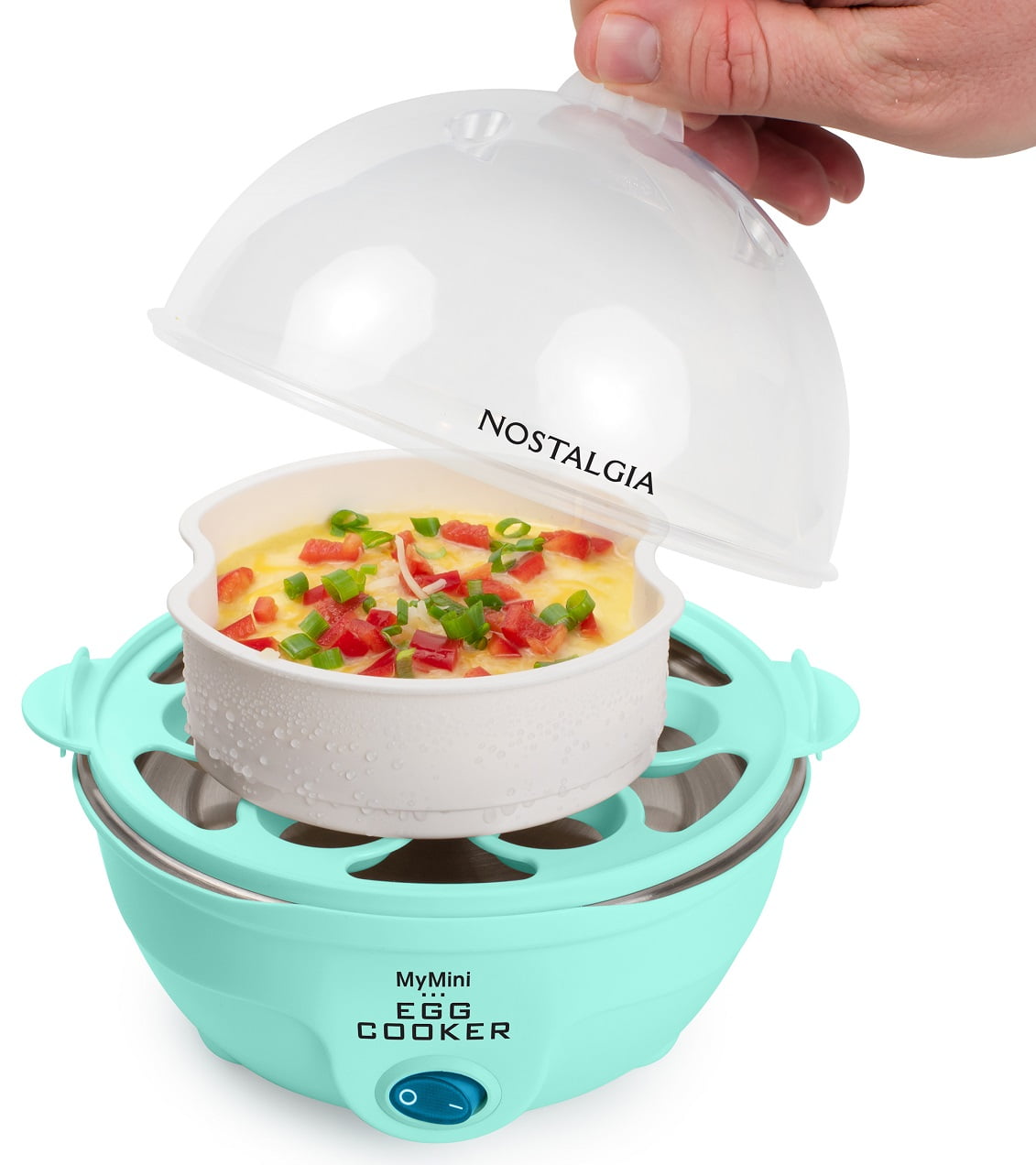 Retro Premium 7-Egg Capacity Electric Egg Cooker, Aqua