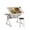 All White, variant on Adjustable Drawing Drafting Table Desk with Stool, Height & Angle Adjustable Art Table with 2 Drawers, Tiltable Desktop for Artist, Home Office, Brown