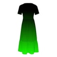 thumbnail image 5 of ibuvkizy Casual Dress for Women 2025,Summer Fashion Maxi Tiered Dress Crewneck Solid Color Short Sleeve Comfortable Loose Long Dress with Pockets Beach Sundresses Green,Sizes S-2XL, 5 of 7