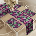 thumbnail image 2 of Ambesonne Green and Purple Table Runner & Placemats, Cartoon Ripe Beets, Placemat 4 pcs + Runner 16"x90", Purple Green and Magenta, 2 of 2