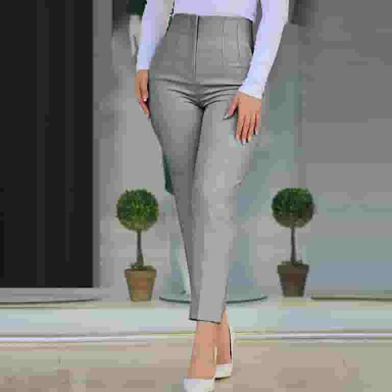Casual Pocket Regular High Waist Pencil Trousers(3 Colors) Casual Pocket Regular High Waist Pencil Trousers(3 Colors)