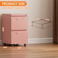 thumbnail image 6 of Aobabo 2 Drawer Metal Mobile File Cabinet,Under Desk File Cabinet on Wheels for A4 Letter/Legal Size, Assembly Required,Pink, 6 of 7
