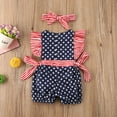 thumbnail image 2 of Baby Girls 4th of July Outfits Ruffled Romper With Headband, 2 of 5