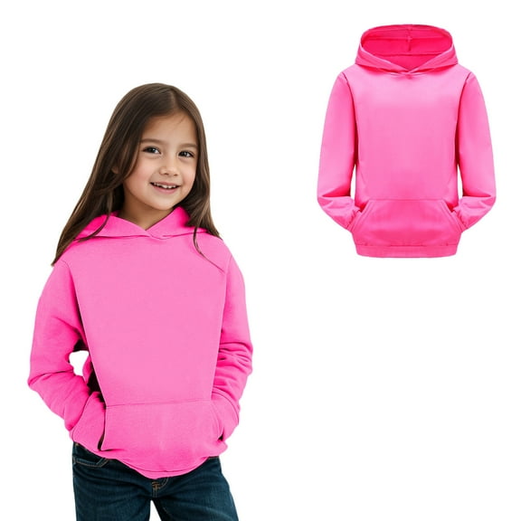 Hoddies Pink Hooded Long Sleeve Casual Basic Pullover Sweatshirt Hoodie Fall Winter Clothes 2T Toddler Girl Clothes