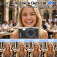 thumbnail image 3 of Ourlife 4K 75MP Digital Camera for Photography Autofocus Vlogging Camera with 18X Zoom, 3" Flip Screen,Black, 3 of 11