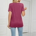 thumbnail image 3 of USSUMA Womens Tank Tops Women'S Fashion Solid Color V-Neck Comfortable Loose T-Shirt Blouse Casual Tops Casual Tax Free Weekend Wine Polyester M, 3 of 4