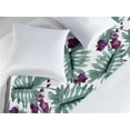 thumbnail image 2 of Tropical Bed Runner, Exotic Leaves Orchid Flowers Watercolor Style Art on Plain Backdrop, Decorative Accent Bedding Scarf for Hotels Homes & Guest Rooms, King, Dark Cadet Blue Quartz, by Ambesonne, 2 of 3