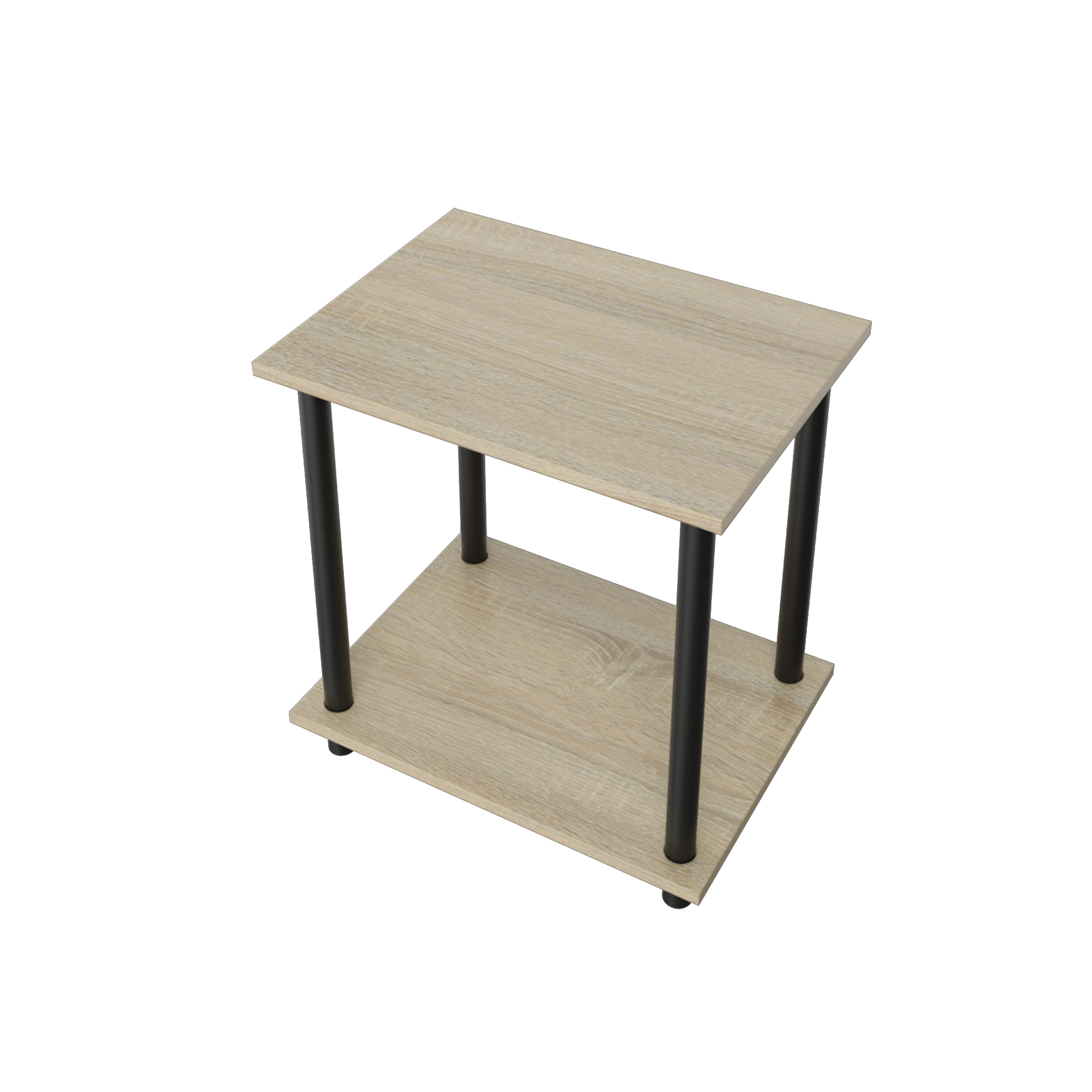 2 Tiers Wood Household Shelving Unit in Natural Oak  (14.96 in. W x 15.87 in. H x 11.02 in. D)
